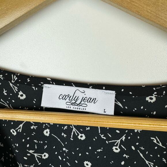 Carly Jean Womens Ditsy Floral Print Midi Asymmetrical Dress‎ Sz L Boho Festival - Picture 10 of 14